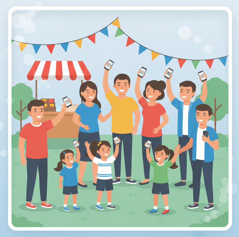 イベントで楽しむ人々